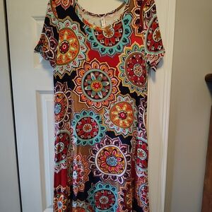 Colorful Mandala Print Dress
